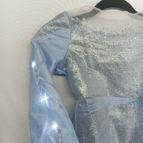Disney Frozen Elsa Sparkly Light-Up Halloween Costume Dress Girls 4-6X One-Piece - Picture 3 of 9